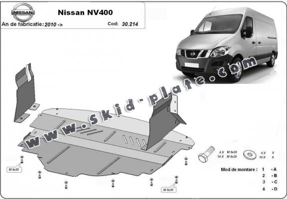 Steel skid plate for Nissan NV400