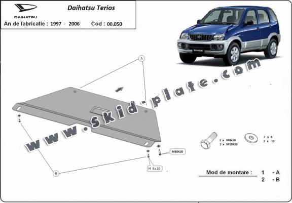 Steel gearbox skid plate for Daihatsu Terios