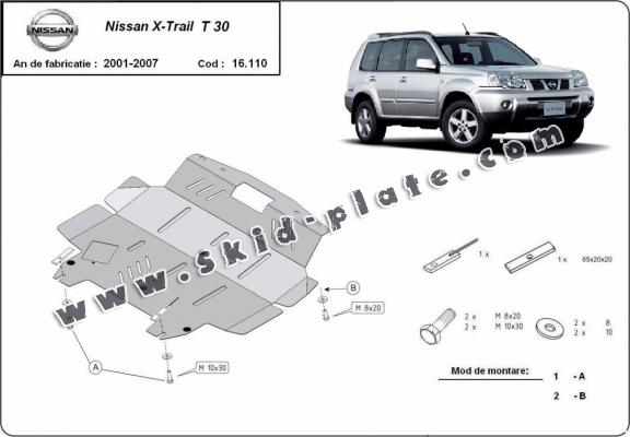 Steel skid plate for Nissan X-Trail T30