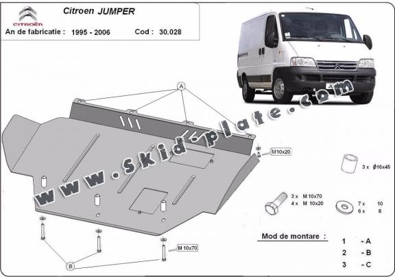 Steel skid plate for Citroen Jumper