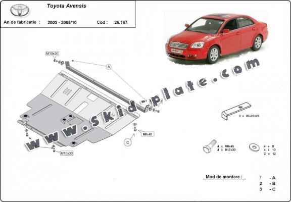 Steel skid plate for Toyota Avensis