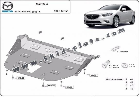 Steel skid plate for Mazda 6