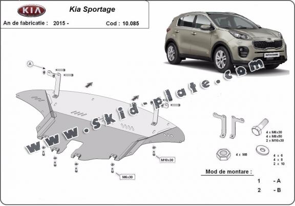 Steel skid plate for Kia Sportage