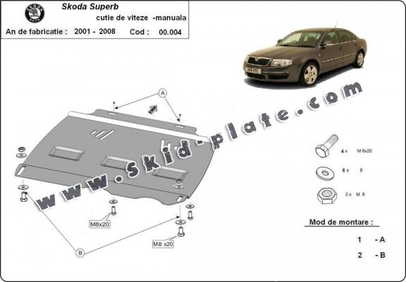 Steel manual gearbox skid plate  Skoda Superb