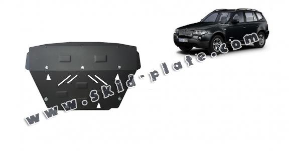 Steel radiator skid plate for BMW X3