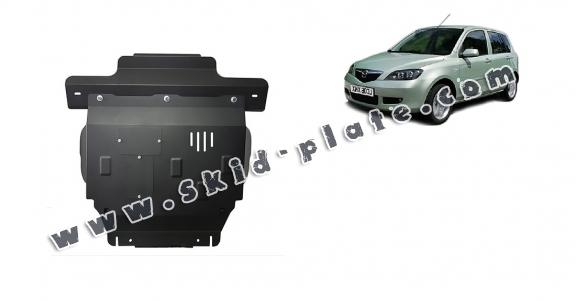 Steel skid plate for the protection of the engine and the gearbox for Mazda 2