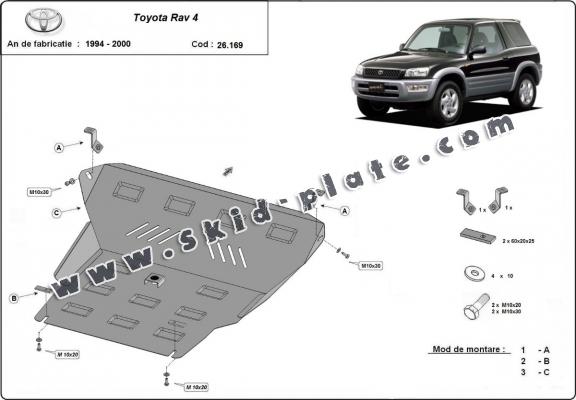 Steel skid plate for Toyota RAV 4