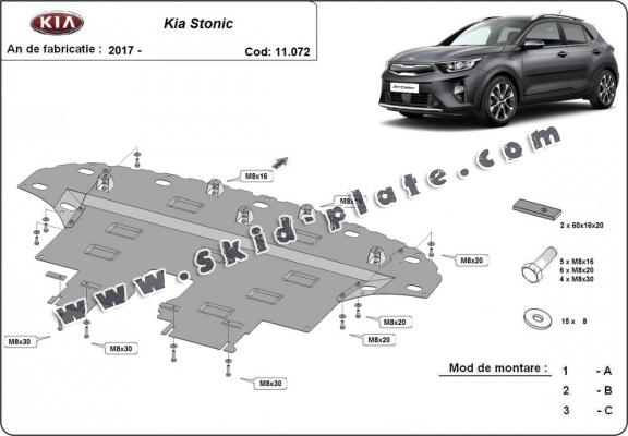 Steel skid plate for Kia Stonic