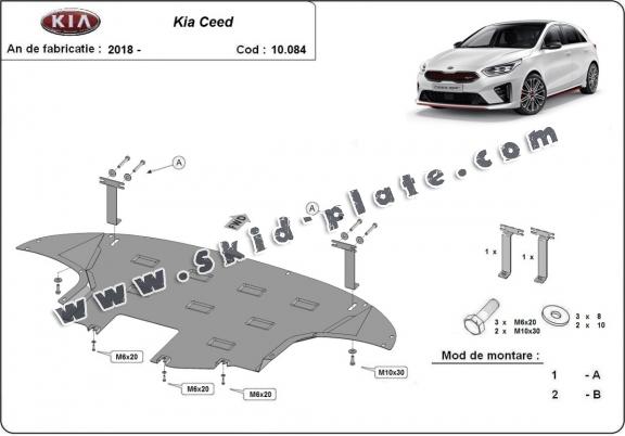 Steel skid plate for Kia Ceed 