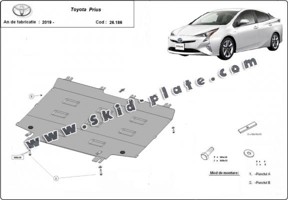 Steel skid plate for Toyota Prius