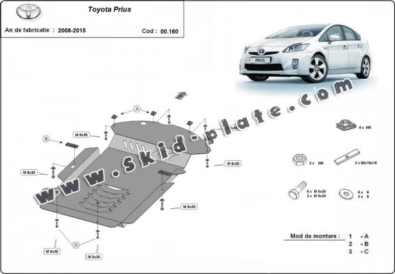 Steel catalytic converter plate/cat lock for Toyota Prius 3