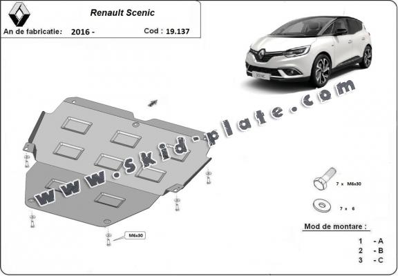 Steel skid plate for Renault Scenic 4