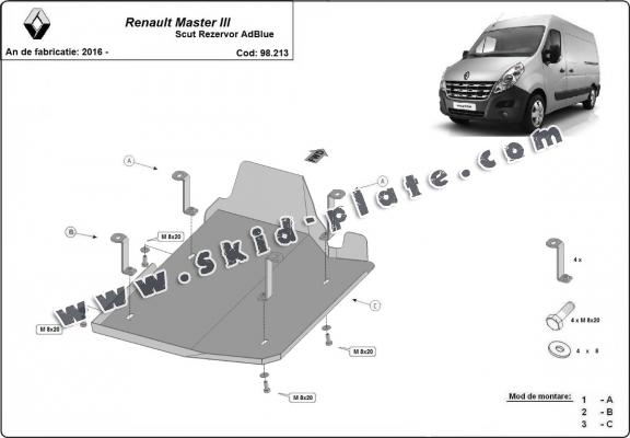 Steel AdBlu tank guard for  Renault Master 3 - Model 1