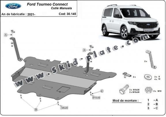 Steel skid plate for Ford Tourneo Connect