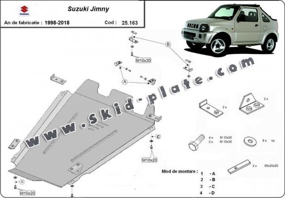 Steel transfer case skid plate for Suzuki Jimny