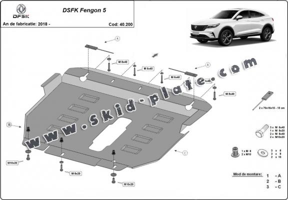 Steel skid plate for Dfsk Fengon 5