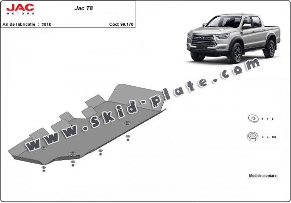 Steel fuel tank skid plate for Jac T8