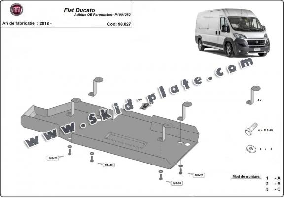 Steel AdBlue tank plate Fiat Ducato