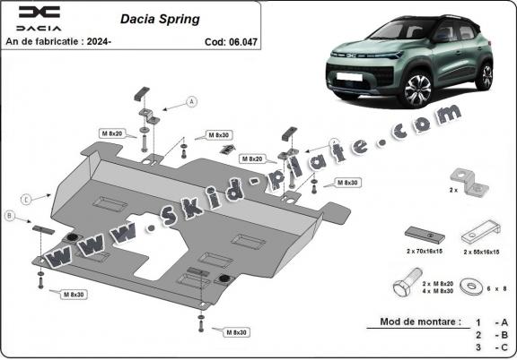 Steel skid plate for Dacia Spring