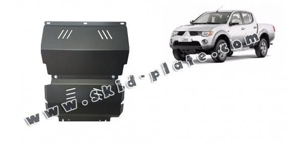 Steel skid plate for the protection of the engine and the radiator for Mitsubishi L 200