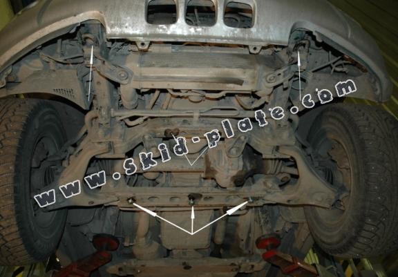 Steel skid plate for the protection of the engine and the radiator for Kia Sorento