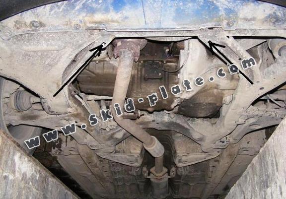 Steel skid plate for Opel Vectra B