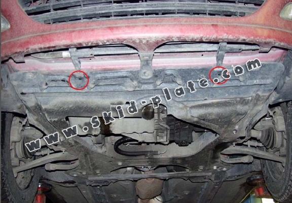 Steel skid plate for the protection of the engine and the gearbox for Peugeot 406