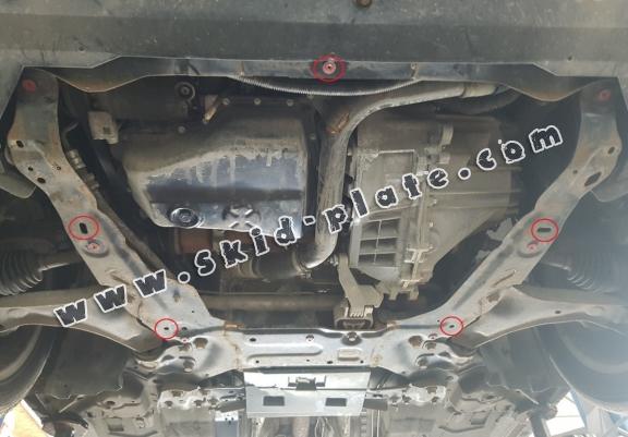 Steel skid plate for the protection of the engine and the gearbox for Volvo S80